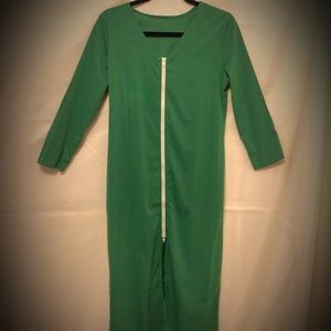 🎁✈️😊 Kelly Green, Long Sleeve, Long Length, Front Zip, Tunic/Cardigan